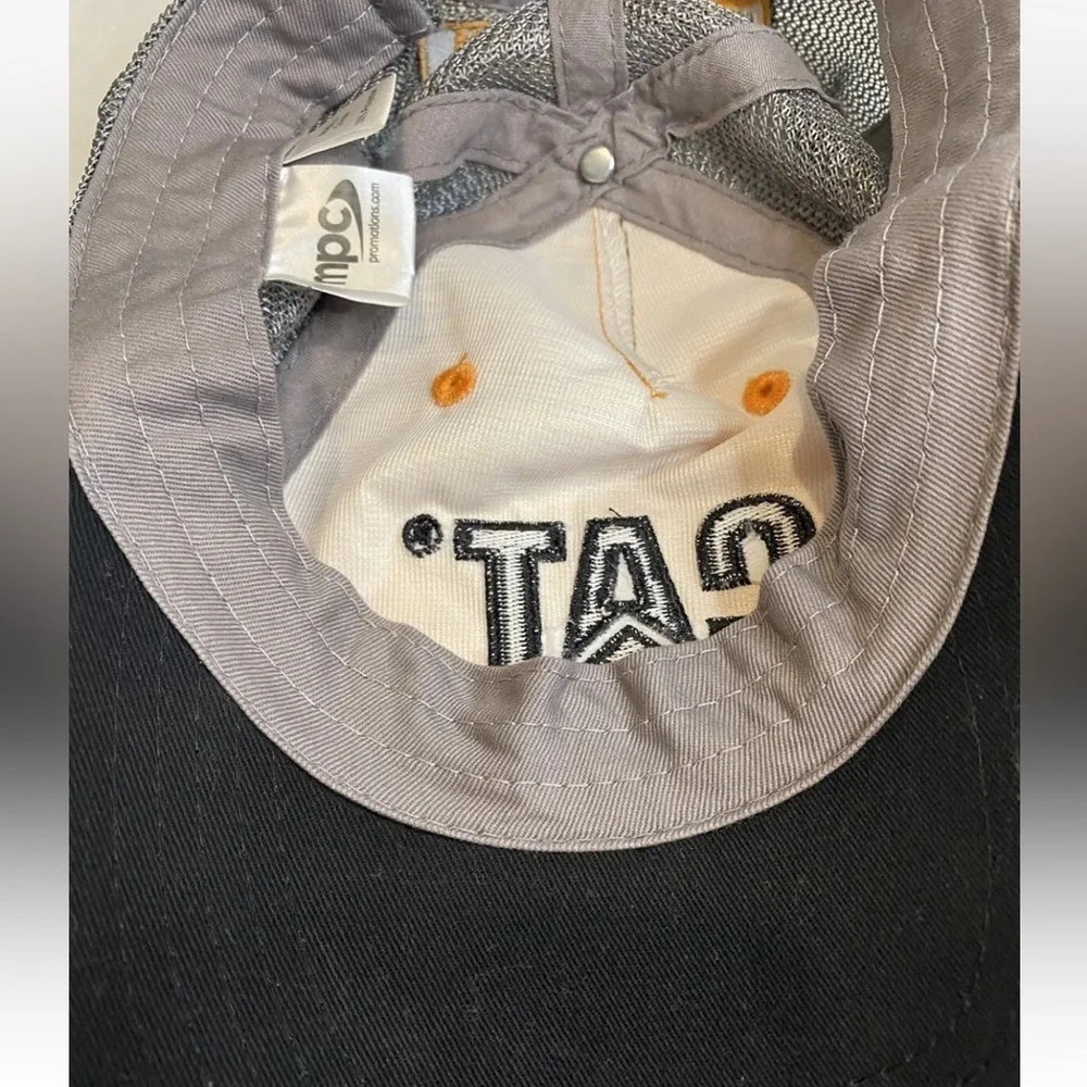 CAT Caterpillar Mesh Back Hat Orange/Gray Adjustable Strap - Energy Rental - Picture 4 of 4